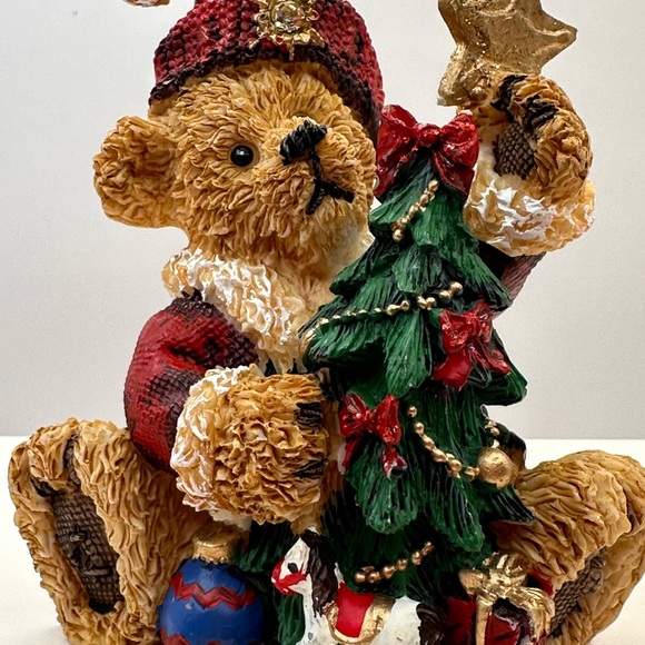 Vintage Santa Teddy Bear Christmas Tree Decoration 3.5" Hanging Figure Ornament - Picture 5 of 5